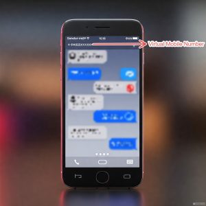 A close-up photo of a smartphone screen displaying a text message conversation. The sender's ID is a virtual mobile number "+6143222XXXX" next to it.